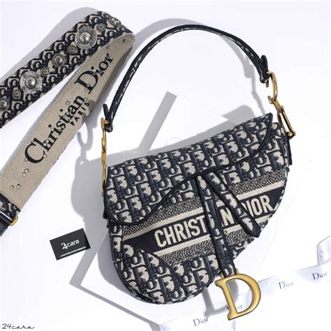 Christian Dior Saddle Handbag Oblique Canvas .